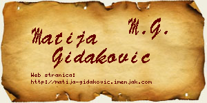 Matija Gidaković vizit kartica